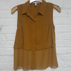 BCBGENERATION sleeveless button down bronze top